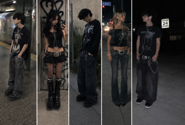 Y2K street lineup wearing ChromeX wired buds