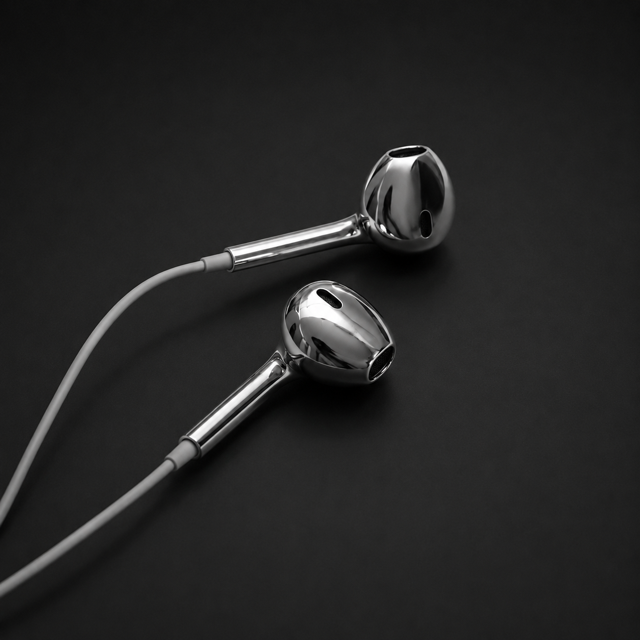 Chrome earbuds pair