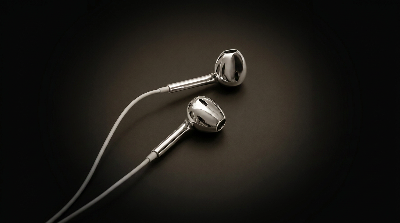 ChromeX wired silver earbuds